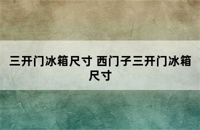 三开门冰箱尺寸 西门子三开门冰箱尺寸